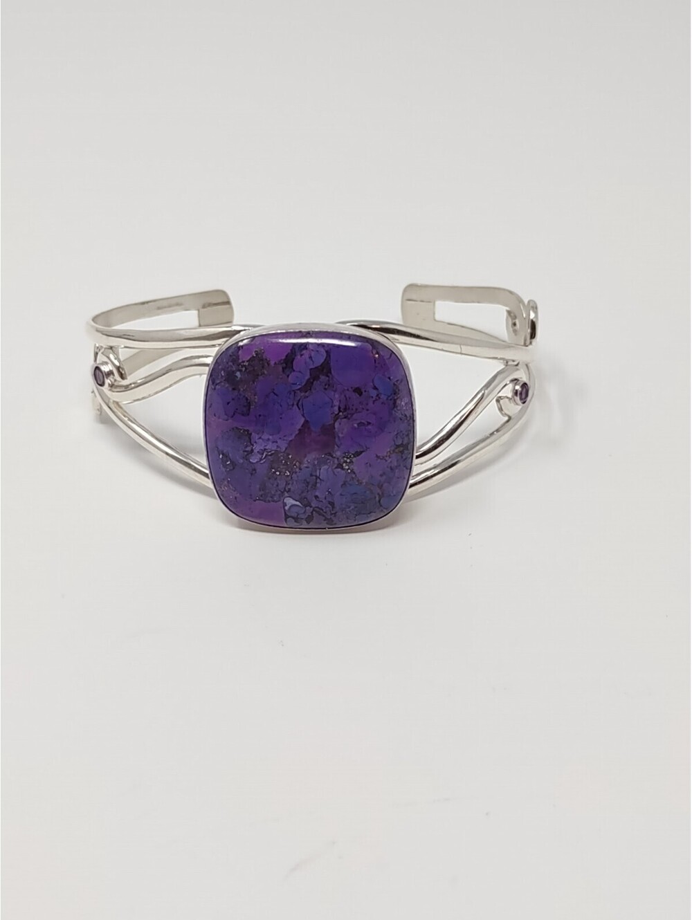 Jay King DTR Purple Spiny Oyster 925 Silver Cuff Bracelet